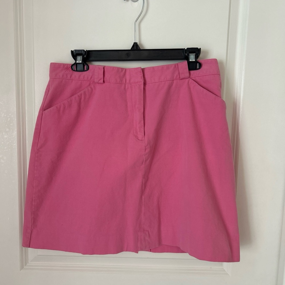 Lilly Pulitzer Vintage White Label Pink Cotton Classic A-Line Mini Skirt Sz 12